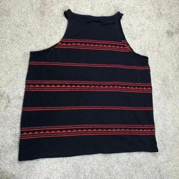 J Jill Halter Top Embroidered Navy and Red Color Sleeveless Sz XL - Picture 8 of 8